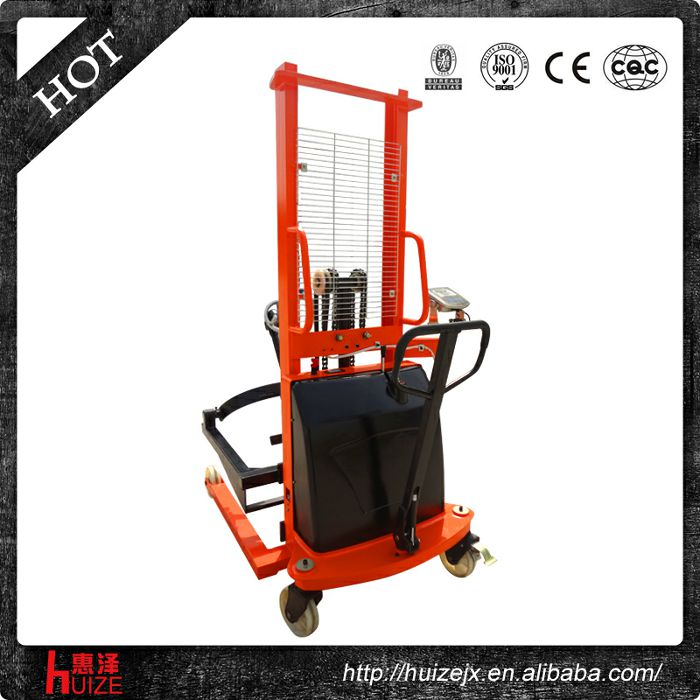 半電動稱重油桶車（夾鐵桶，手搖翻轉(zhuǎn)倒料）
